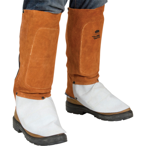 Leather Spats, 14" L, Lava Brown Auto-Cam