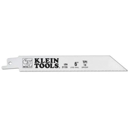 Reciprocating Saw Blades, Bi-Metal, 18 TPI, 6" L x 3/4" W Auto-Cam