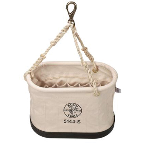 Oval Bucket, Canvas, 15 Pockets, Natural Auto-Cam