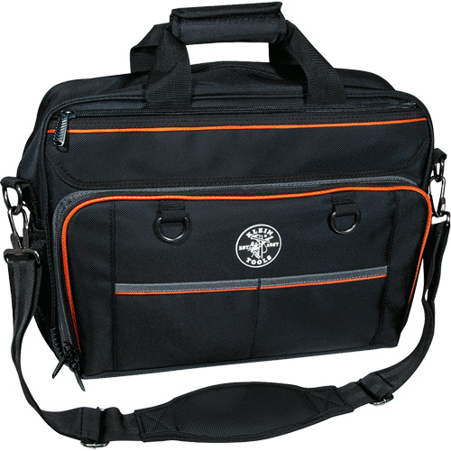 Tradesman Pro Tech Bag with Laptop Pocket, Polyester, 22 Pockets, Black/Orange Auto-Cam