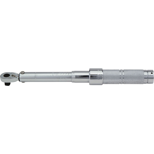 Ratcheting Head Micrometer Torque Wrench, Click, 1/2" Square Drive, 50 - 250 lbf. Ft Auto-Cam