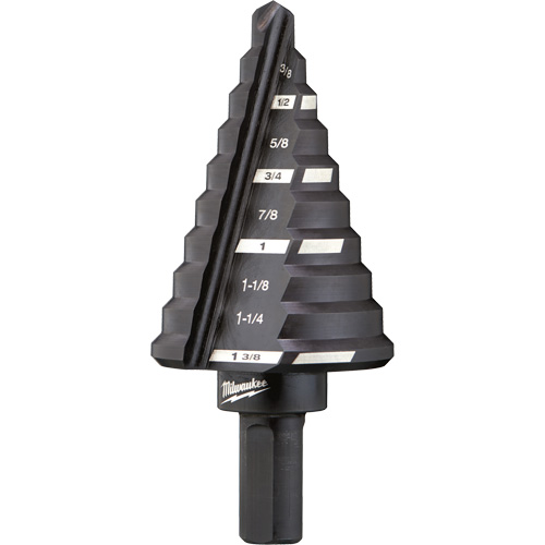 #5 Step Drill Bit, 1/4" - 1-3/8" , 1/8" Increments, High Speed Steel Auto-Cam