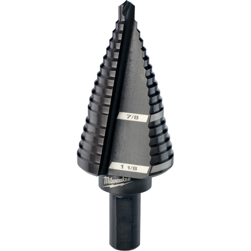 #9 Step Drill Bit, 7/8" - 1-1/8" , High Speed Steel Auto-Cam