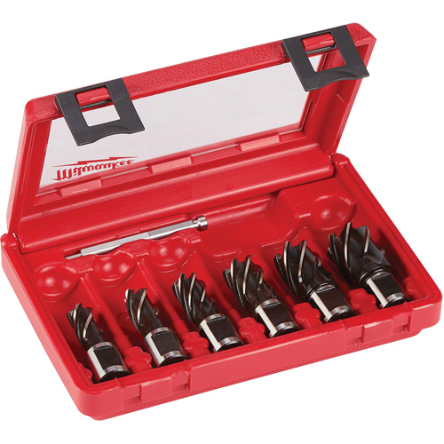 Annular Cutter Drill Bit Set, 6 Pieces, High Speed Steel Auto-Cam