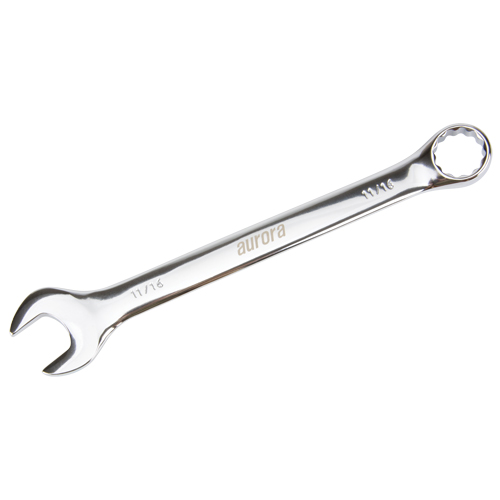 Combination Wrench, 12 Point, 11/16", Chrome Finish Auto-Cam