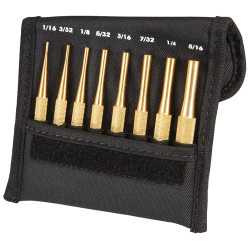 Brass Drive Pin Punch Set, 8 Pieces Auto-Cam