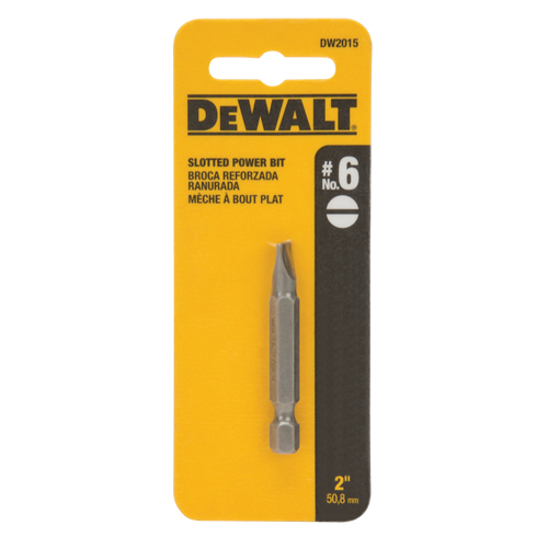 Embout de tournevis, Fente, Embout #6, Prise 1/4", Longueur 2" Auto-Cam