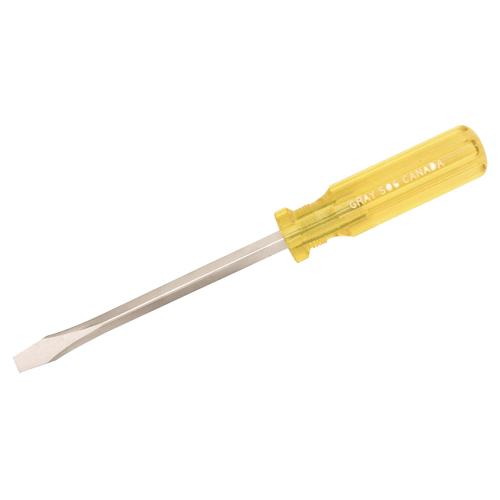 Slotted Screwdriver, 1/4", 6-3/4" L, Plastic Handle Auto-Cam