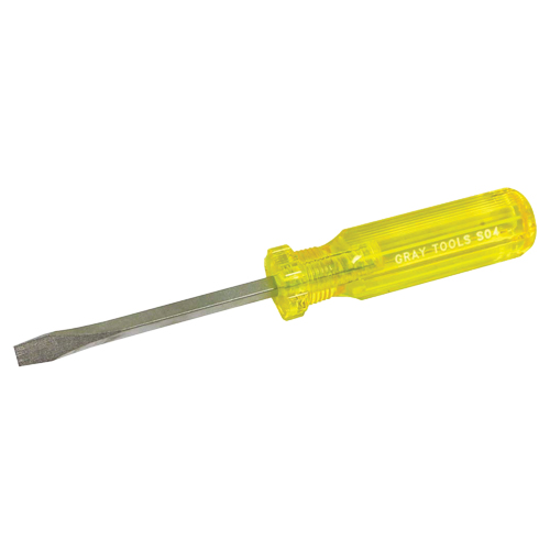 Slotted Screwdriver, 1/4", 8-1/4" L, Plastic Handle Auto-Cam