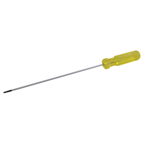 Electrician's Slotted Screwdriver, 1/8" Tip, Round, 6-1/2" L, Plastic Handle Auto-Cam