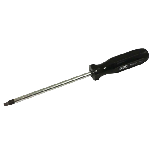 Square Screwdriver, #4 Tip, Round, 9-3/4" L, Plastic Handle Auto-Cam