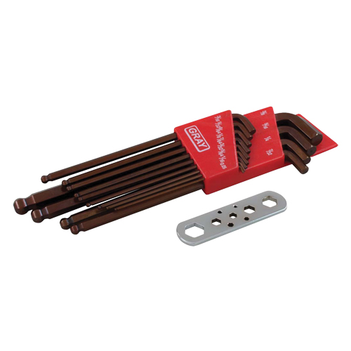 Jeu de cl&eacute;s hexagonales &agrave; embout sph&eacute;rique et tige longue, 13 mcx, Imp&eacute;rial Auto-Cam