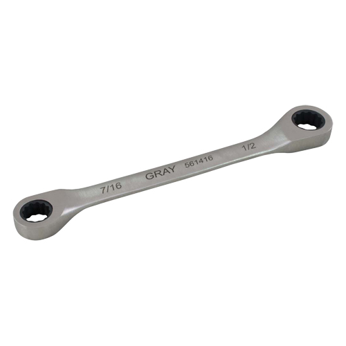 Double Box End Gear Ratcheting Wrench, 12 Point, 5/16" x 3/8", Plain Finish Auto-Cam