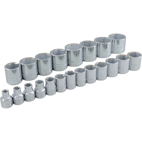 Socket Set, 21 Pcs, 3/8" Drive Size Auto-Cam