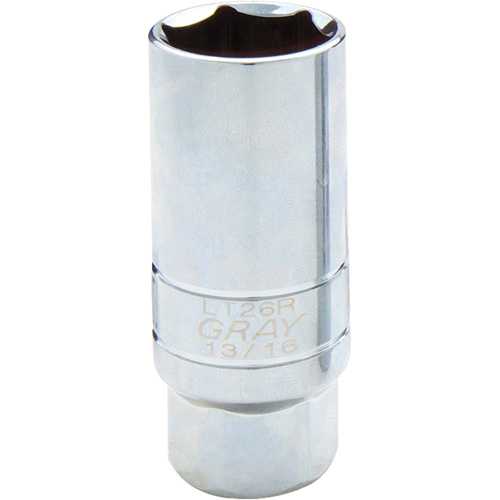 Spark Plug Socket, 3/8" Drive, 13/16" Socket, 1-1/10" L Auto-Cam