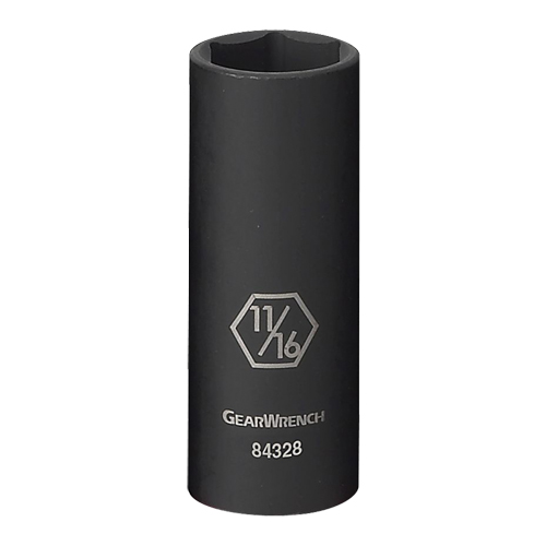 Socket, Impact, 9/16", 3/8" Drive, 6 Points, Deep Auto-Cam