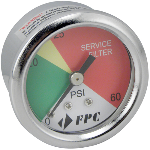 PG1326 Transmission Filter Pressure Gauge, 2" , 0 - 60 psi, Back Mount, Analogue Auto-Cam