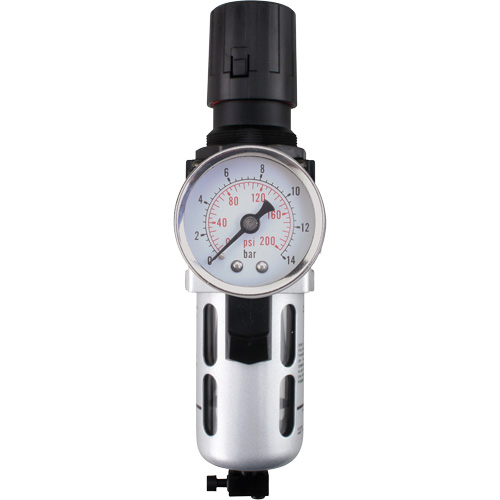 Modular Air Filter/Regulator (Gauge Included), 1/4" NPT, 145 PSI, 0.3 fl. oz. Capacity Auto-Cam