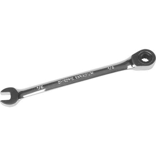 SAE Ratcheting Combination Wrench, 12 Point, 1/4", Chrome Finish Auto-Cam