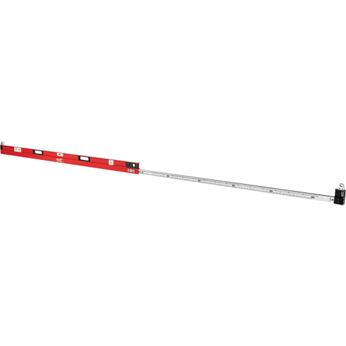 RedStick Expandable Level, I-Beam, 12' L, Aluminum, 3, Magnetic Auto-Cam