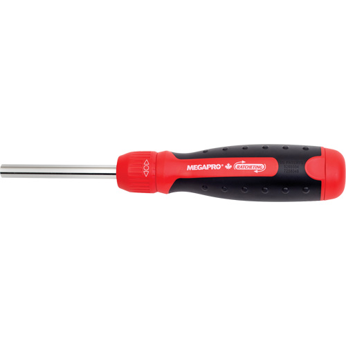 Ratcheting Tamperproof Screwdriver, 8-1/2" L, Cushion Grip Handle Auto-Cam