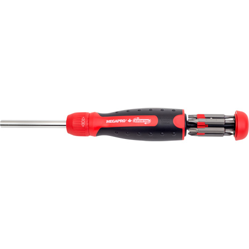 Ratcheting Tamperproof Screwdriver, 8-1/2" L, Cushion Grip Handle Auto-Cam