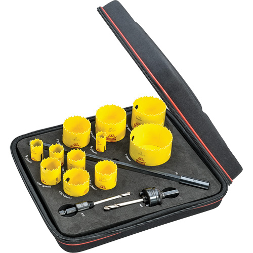Industrial Hole Saw Kit, 14 Pieces Auto-Cam