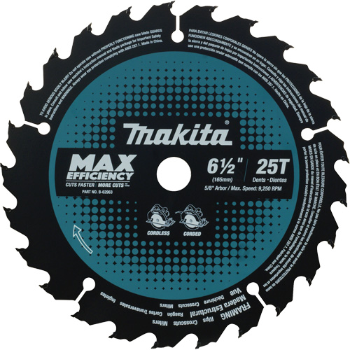 Lame de scie circulaire efficacit&eacute; maximale, 6-1/2", 25 dents, Pour Stratifi&eacute;/Bois Auto-Cam