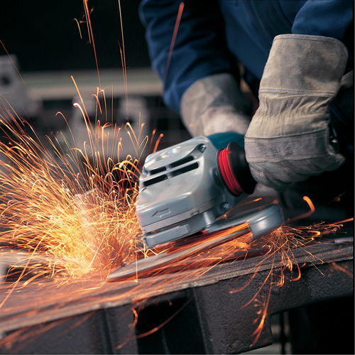 Large Angle Grinder with Rat Tail Handle, 7", 120 V, 15 A, 6500 RPM Auto-Cam