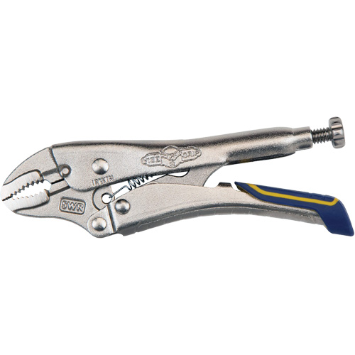 Fast Release Locking Pliers with Wire Cutter, 5" Length, Curved Jaw Auto-Cam