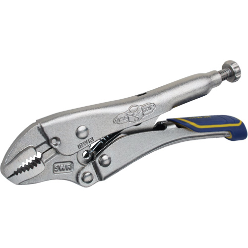Fast Release Locking Pliers with Wire Cutter, 5" Length, Curved Jaw Auto-Cam