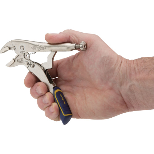 Fast Release Locking Pliers with Wire Cutter, 5" Length, Curved Jaw Auto-Cam