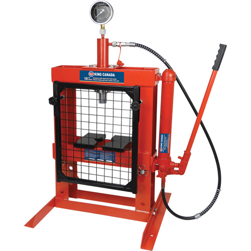 Hydraulic Shop Press with Grid Guard, 10 Tons Capacity Auto-Cam