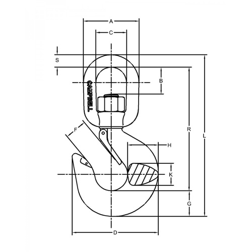 Latched Swivel Hoist Hook Auto-Cam