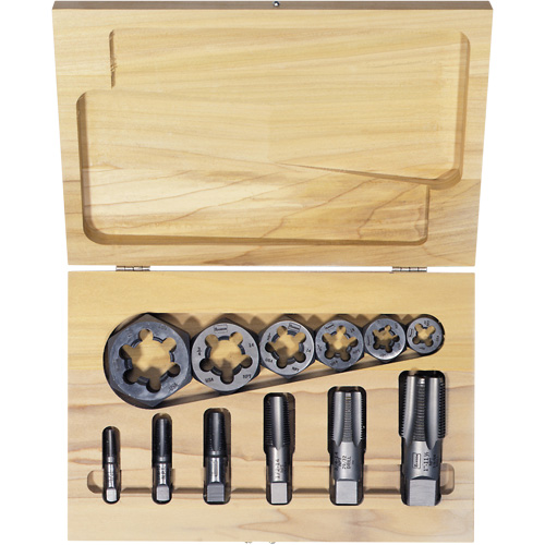 Hexagon Re-threading Tap & Die Set, 12 Pieces Auto-Cam