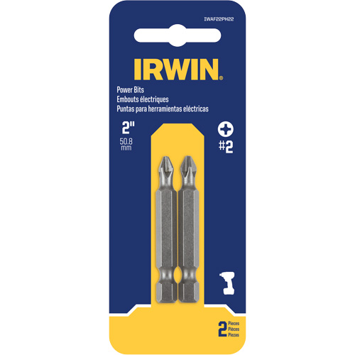 Embouts pour outils &eacute;lectriques, Phillips, Embout #2, Prise 1/4", Longueur 2" Auto-Cam