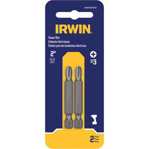 Embouts pour outils &eacute;lectriques, Phillips, Embout #3, Prise 1/4", Longueur 2" Auto-Cam