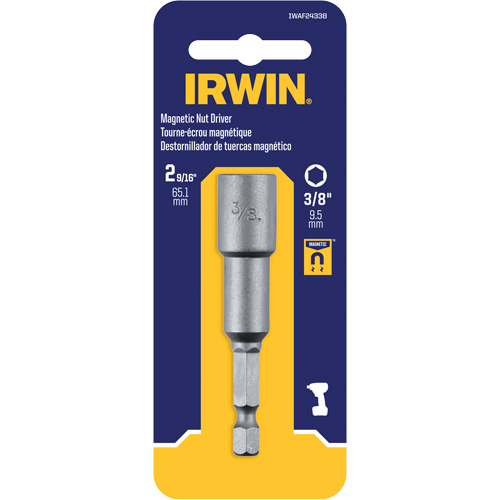 Tourne-&eacute;crou, Embout 3/8", Prise 1/4", 2-9/16" lo, Magn&eacute;tique Auto-Cam