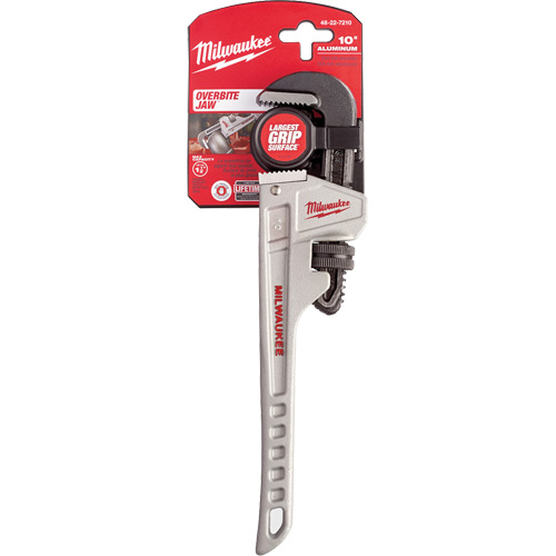 Pipe Wrench, 1-1/2" Jaw Capacity, 10" Long, Ergonomic Handle Auto-Cam