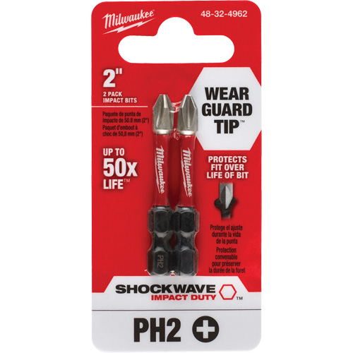 Shockwave Impact Duty Screwdriver Bit, Phillips, #2, 1/4" Drive Auto-Cam