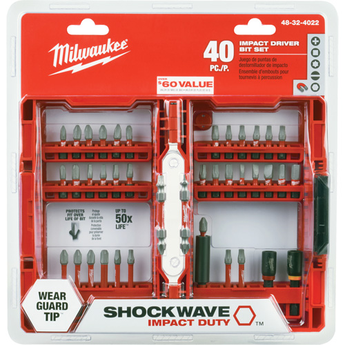 40-Piece Shockwave Impact Duty Driver Bit Set Auto-Cam