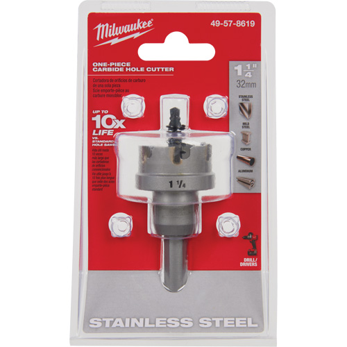 One-Piece Carbide Hole Cutters, 1-1/4", 3/16" Depth of Cut Auto-Cam