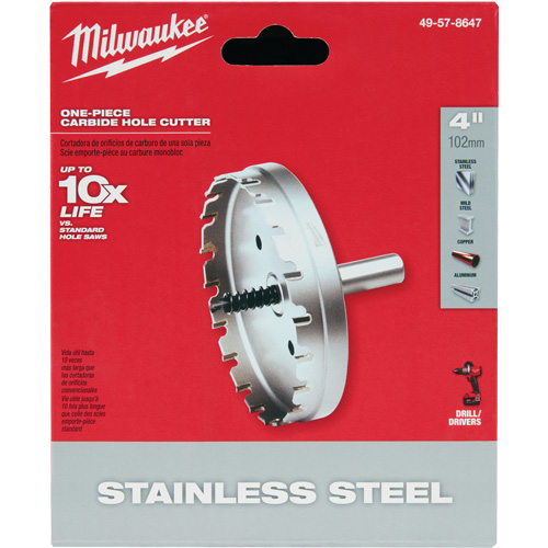 One-Piece Carbide Hole Cutters, 4", 3/16" Depth of Cut Auto-Cam