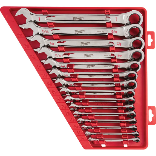 Ratcheting Wrench Set, Combination, 15 Pieces, Imperial Auto-Cam