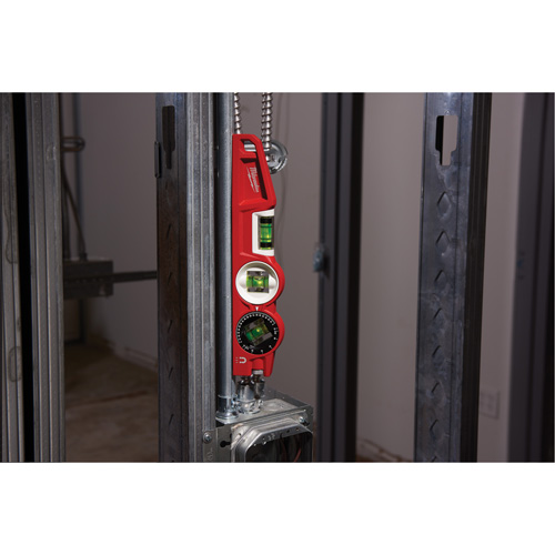 Niveau torpille moul&eacute; sous pression verrouillable avec fiole 360 degr&eacute;s, 10" lo, Aluminium, 3 fioles, Magn&eacute;tique Auto-Cam