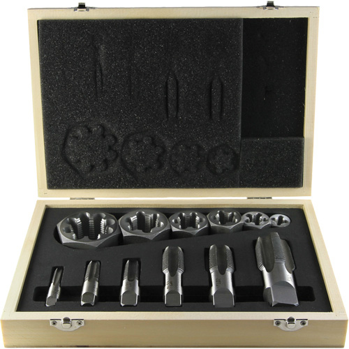 Drillco&reg; Pipe Tap Set, 12 Pieces Auto-Cam