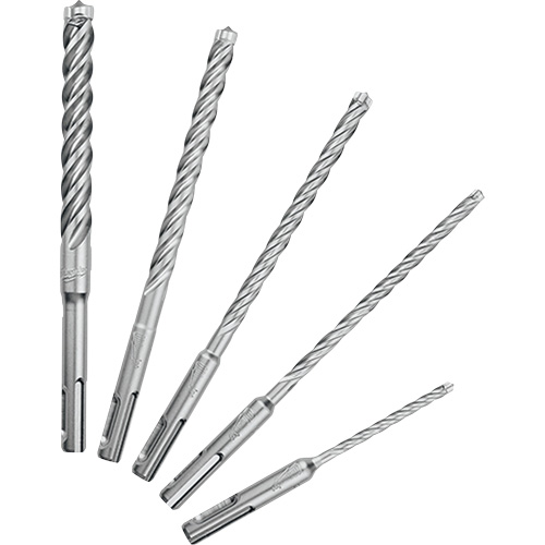 MX4 4-Cutter Rotary Hammer Drill Bit Kit, 5 Pieces, Carbide Auto-Cam
