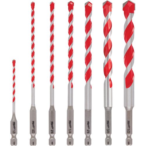 Grand jeu de forets pour perceuse &agrave; percussion Shockwave, 7 morceaux, Carbure Auto-Cam