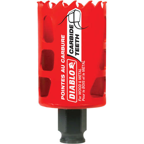 Wood & Metal Hole Saw, 1-3/4", 2-3/8" Depth of Cut, Carbide Auto-Cam