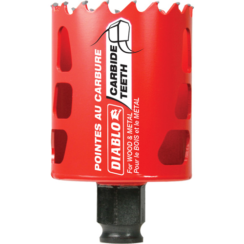 Scie cloche pour bois et m&eacute;tal, 2", Profondeur de la coupe 2-3/8", Carbure Auto-Cam